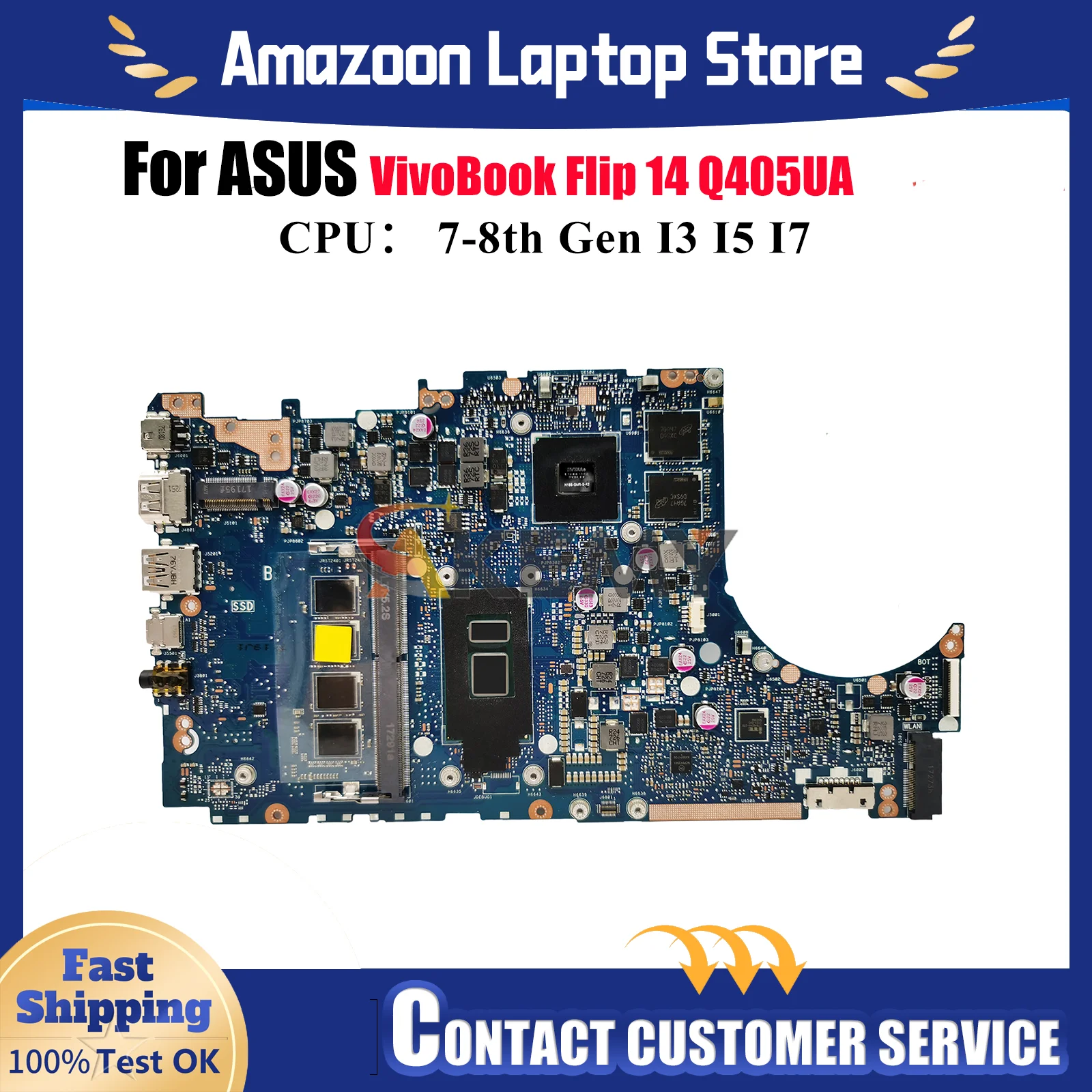 

TP410UF Laptop Motherboard For ASUS 14 TP410UAR TP410UR VivoBook Flip TP410U TP410UQ TP410URR Q405UA Mainboard With I3 I5 I7 CPU