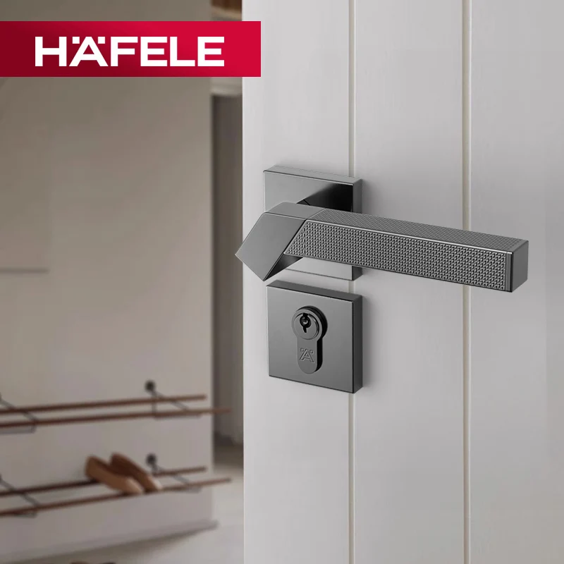 HAFELE ecological door lock silent modern simple solid wood door copper alloy gray black matte