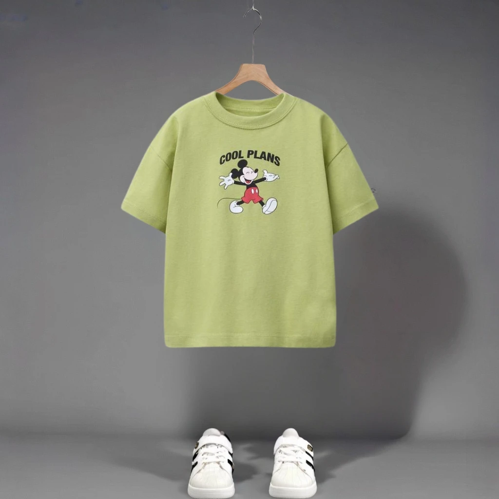 Dubbelzijdig Print Mickey T-shirt Zomerkleding Kinderen Cartoon Tees Korte mouwen Tops Baby Jongens Kleding Mode T-shirts