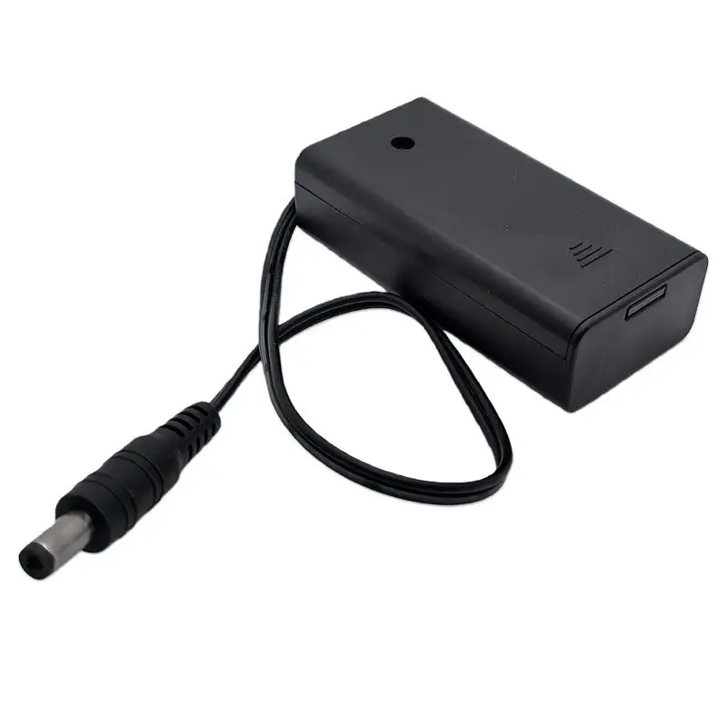 1/5Pcs DC 5.5X2.1MM Plug AA 2X Slot Battery Holder Case 3V AA Battery Box With Switch And Cover DIY Accessories
