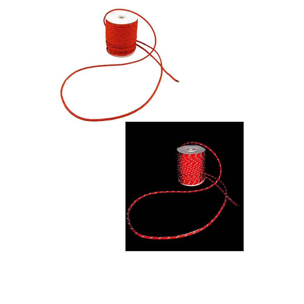 

30m 5mm Reflective Rope Red Durable Nylon Polyester Strong Visible Camping Tent Awning Guy Line Camping Tent Rope