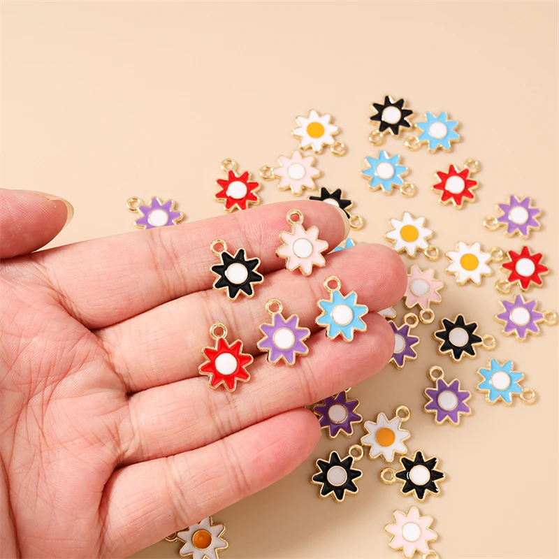 20 Stück 12x16mm Niedliche Bunte Emaille-Sonnen-Anhänger für die Herstellung von Halsketten, Ohrringen, Armbändern, DIY-Handwerk und Schmuckzubehör – Detail 3