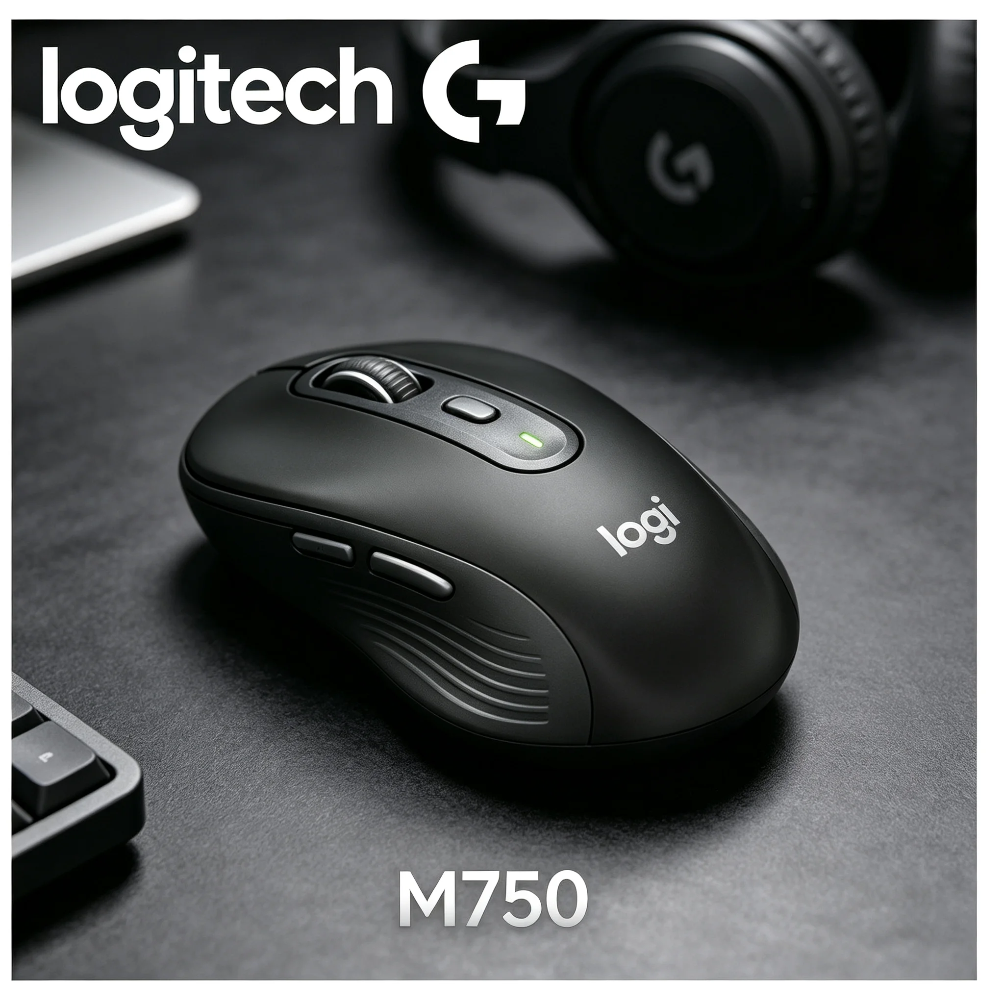 Logitech Signature M750 Stable Wireless Mouse Silent Mute Click Mice For Light Gaming Session And Office Work