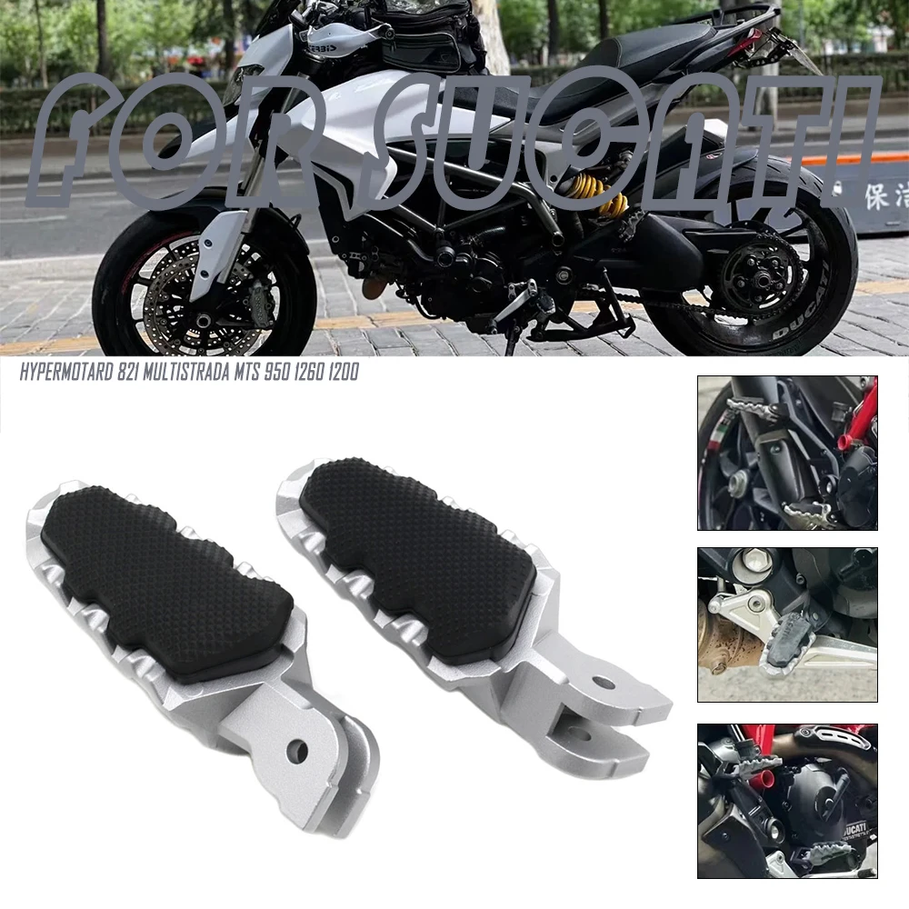 Motorrad Vorne Fußrasten Fußrasten Pedale Für DUCATI HYPERMOTARD 821 Multistrada MTS 950 1260 1200 Scrambler 1100 USA 2013-2022