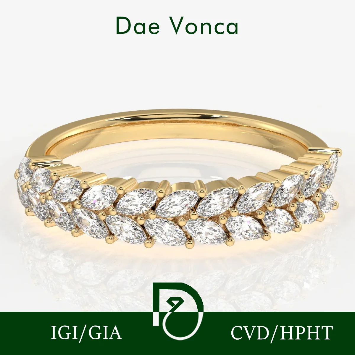 

Double Shank Marquise Shaped Lab Grown Diamond Ring 9K/14K/18K Yellow Gold Lab Diamond Ring Classic Engagement Ring