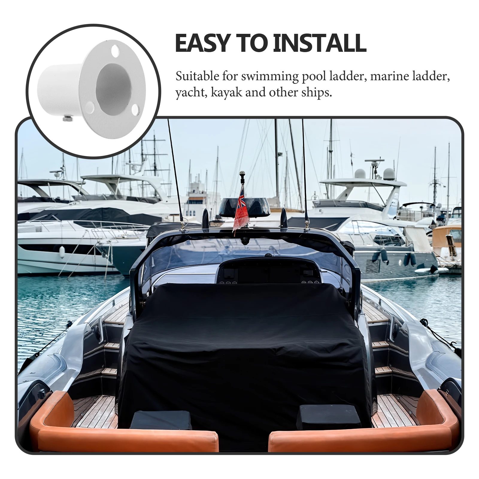 

Stainless Steel Pool Ladder Flange Deck Mounting Hardware Durable Easy Installation Safety Stability Multiple Uses