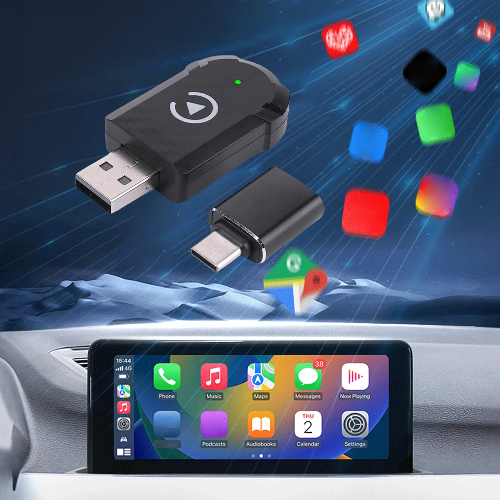 

Проводной к беспроводному Carplay и Android Auto 2 в 1, мини-адаптер USB Plug and Play, Bluetooth-совместимый 5,0 WiFi Auto Connect