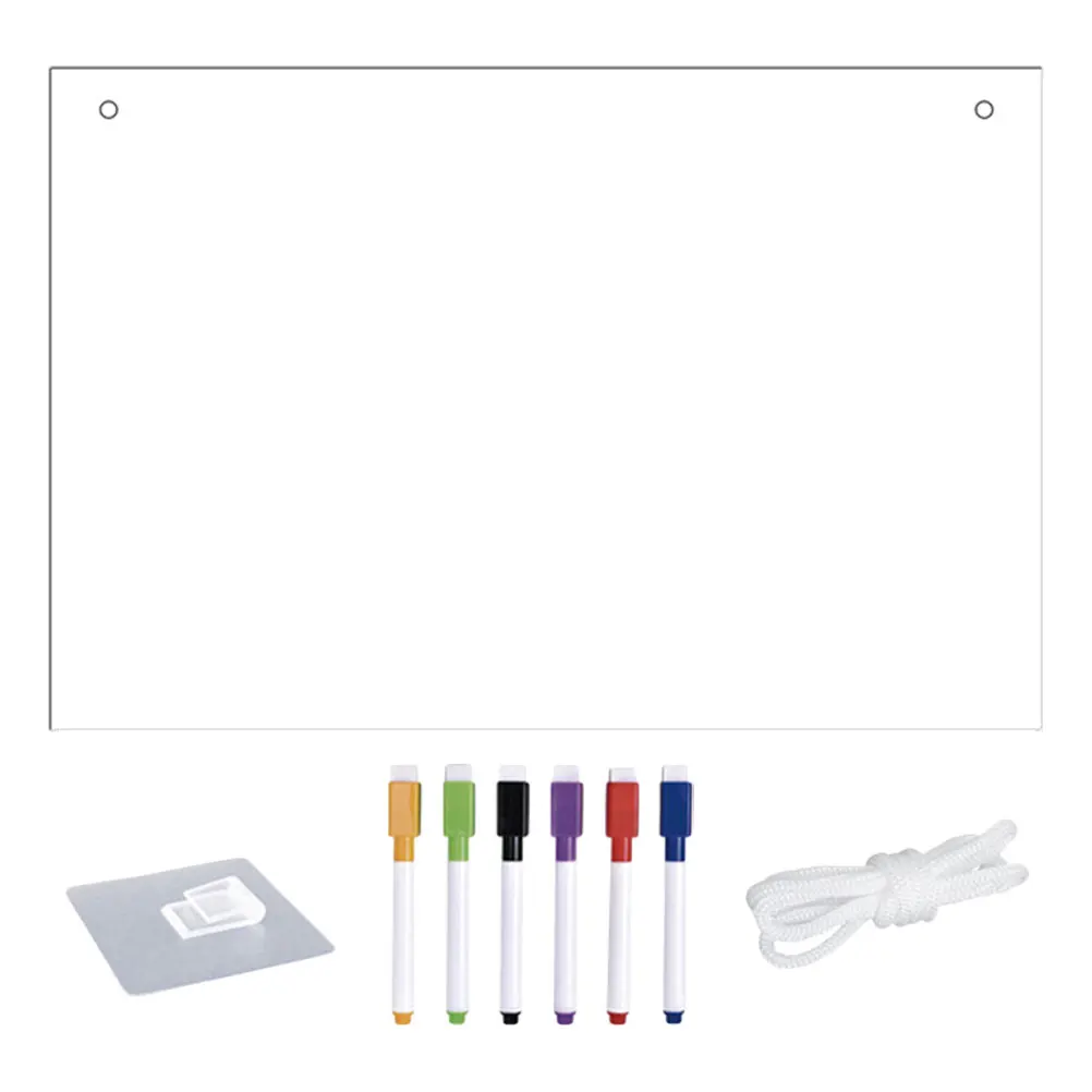 1 Set Clear Acrylic Dry Erase Board 12X16 Inch Transparent Whiteboard For Wall Kitchen Office Menu Planner Includes Markers Hook