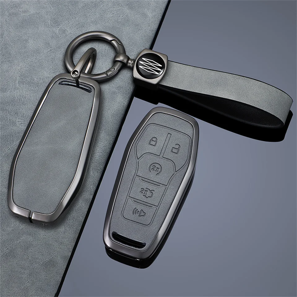 2019 Key Cover Case For Ford Fusion Mondeo Mustang F-150 Explorer Edge 2015 2016 2017 2018 Car Styling Key Protection Keychain