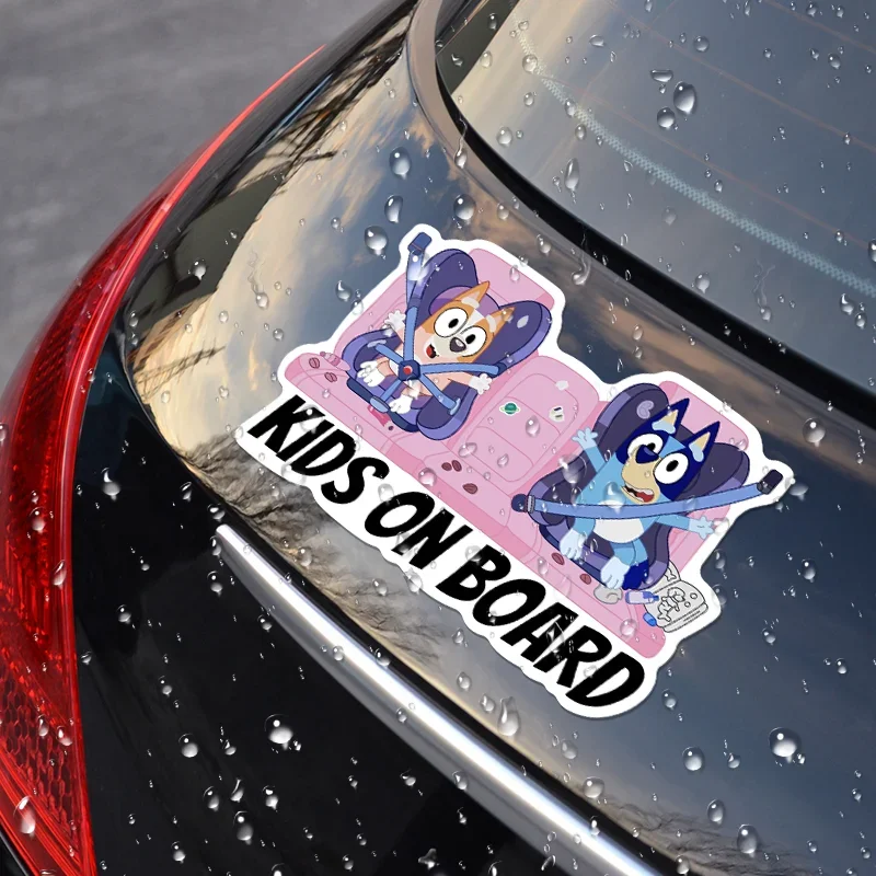 KIDS ON BOARD Car Reflective Stickers Individuality Cartoon Body Scratches Shield Safety Warning Decal Decorative