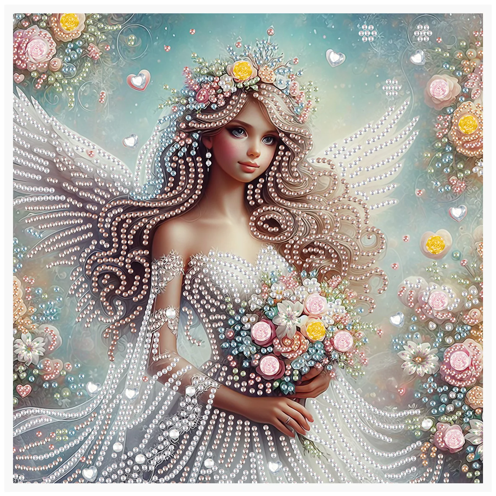 DIY White Angel Diamant-Kunst-Set in spezieller Form für Anfänger und Erwachsene, Diamant-Kunst-Malerei-Set für Zuhause, Wanddekoration, Geschenke