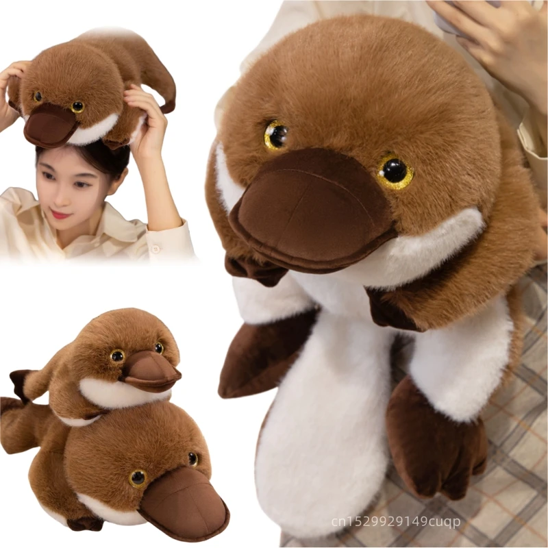 

55/80 см мультяшная милая плюшевая кукла Platypus, длинный коричневый большой хвост, Platypus, рептилия, чучело, украшение для дома, подарок для детей