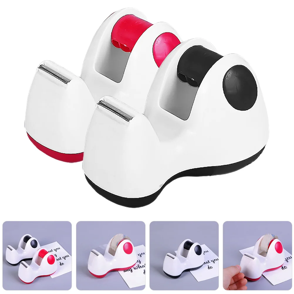 2Pcs Cute Mini Tape Dispenser Non Slip Base Portable Office Home School Crafting Multi-Purpose Tape Holder for Desk Packaging