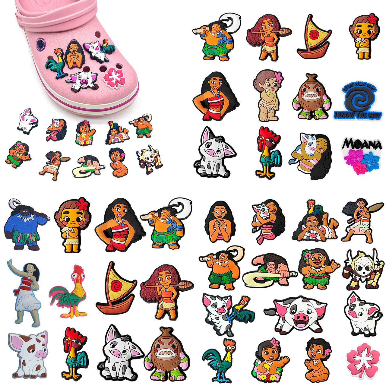 8–100 Stück Wild Man Pigs Schuhanhänger für Slides, Clogs, Sandalen, PVC-Schuhdekorationen, Zubehör, Schnalle für Weihnachts- und Geburtstagsgeschenke
