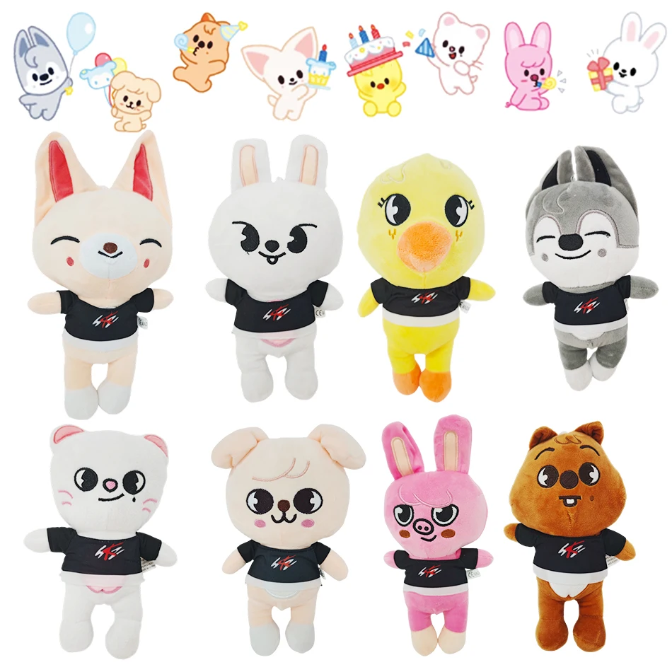 Wandering Children's :Dwaekki/PuppyM/WolfChan/Leebit , Pendant Cute Doll ATEEZ Aniteez Peripheral Plush For Decor Fans Toy Gifts