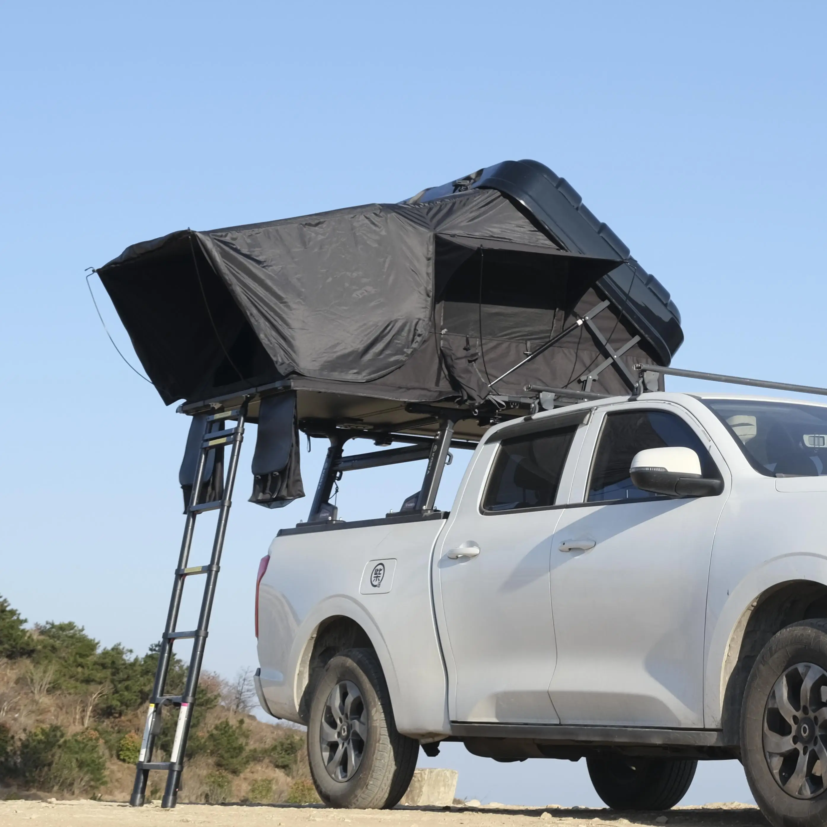 خيمة سقف أوتوماتيكية بالكامل مقاومة للماء ومقاومة للبرودة لسيارات الدفع الرباعي/نسيج أكسفورد سيدان للتخييم في الهواء الطلق والسفر وبناء خالي من السيارة #4