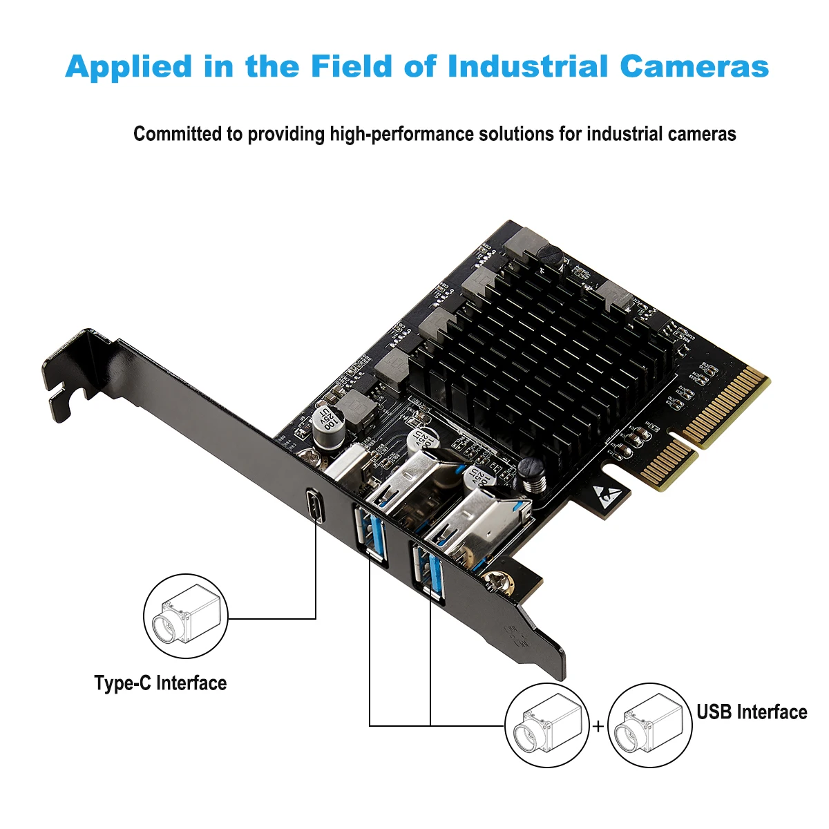 Imagem -05 - Captura de Vídeo de Câmera Industrial Iocrest Cartão Controlador Host Velocidade Máxima Usb 3.2 Gen2 x2 a e Usb c tipo c Pcie x4 20gbps