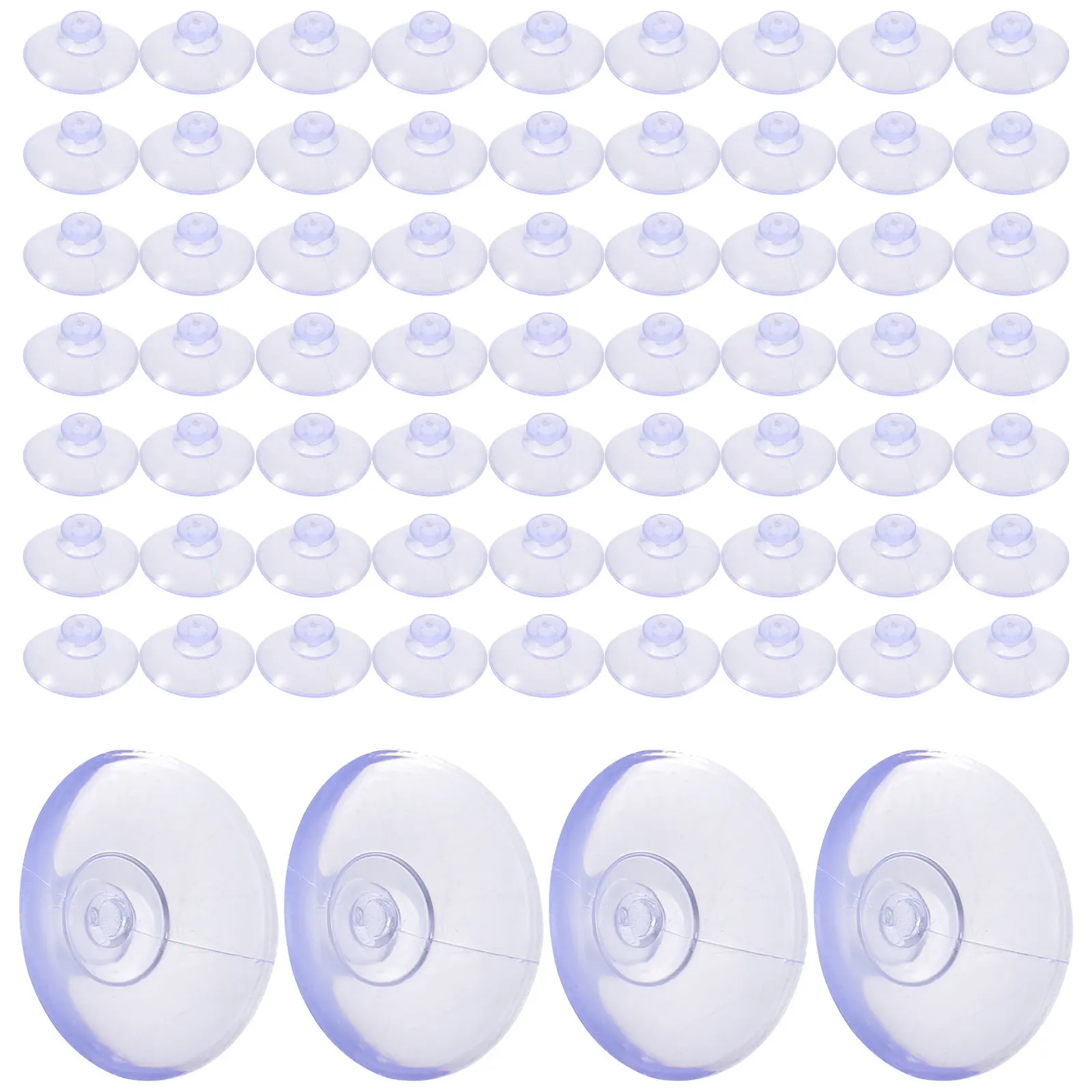 

100Pcs Suction Cup Hooks for Glass Table Tops Reusable Small Suction Pads Hanging Keys String Lights Sucker Pads