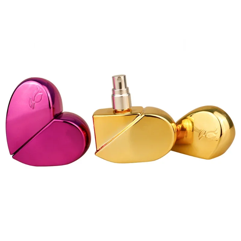 1pcs 25ml Heart Shaped Refillable Spray Travel Perfume Bottle  Thick Pump Woman Parfum Atomizer Glass Empty Cosmetic Containers