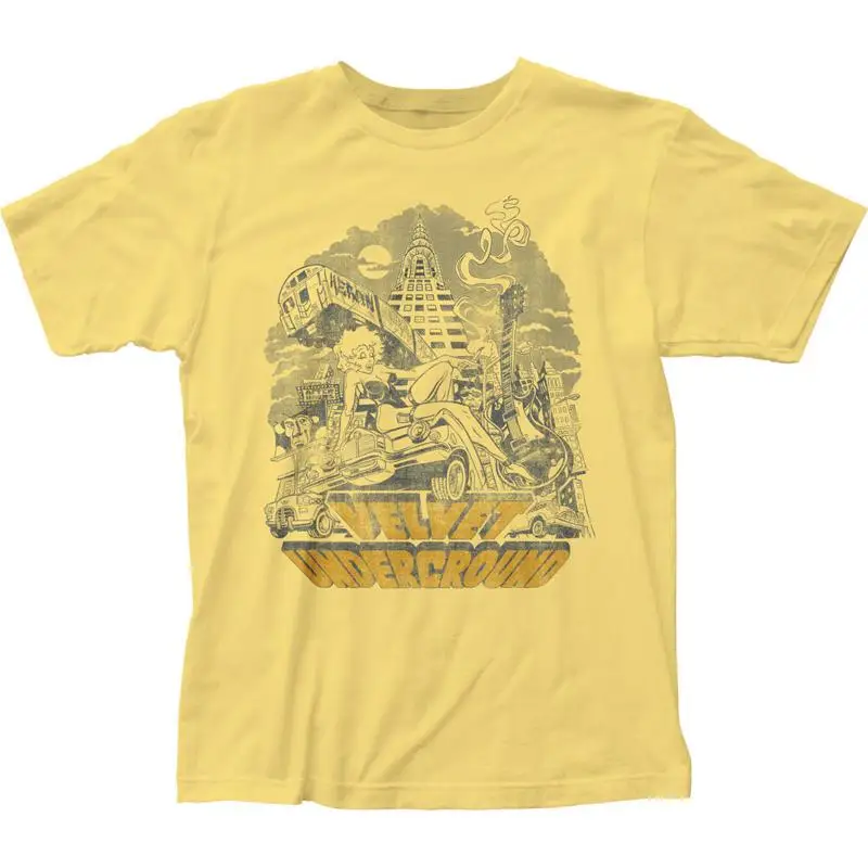 Velvet Underground Nyc camiseta para hombre Rock And Roll música clásica nuevo amarillo