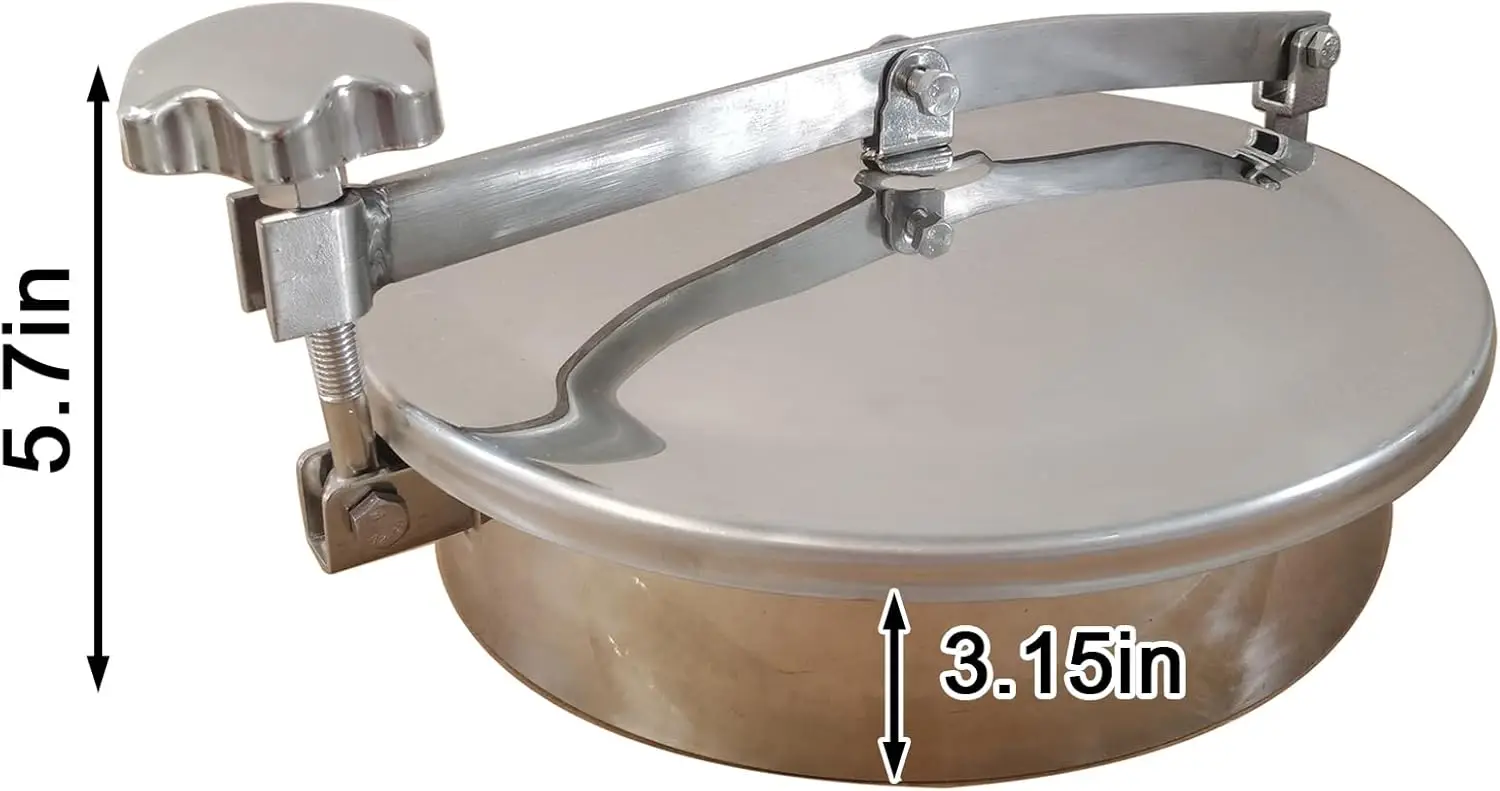 فتحة دائرية من الفولاذ المقاوم للصدأ 304 مقاس 300 مم (11.8 بوصة)، مدخل جوي، باب خزان دائري ذو سطح مصقول للأغذية والمشروبات