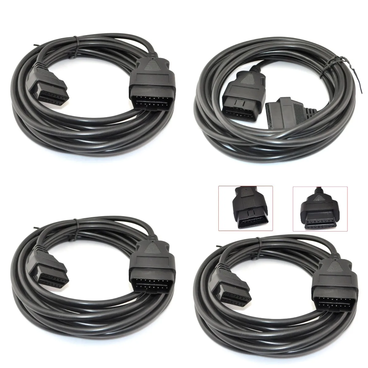 

16.4 Feet / 5 Meter OBD 2 OBD II 16 Pin Car Mable to Female Extension Cable Diagnostic Extender (16.4Ft/5M)