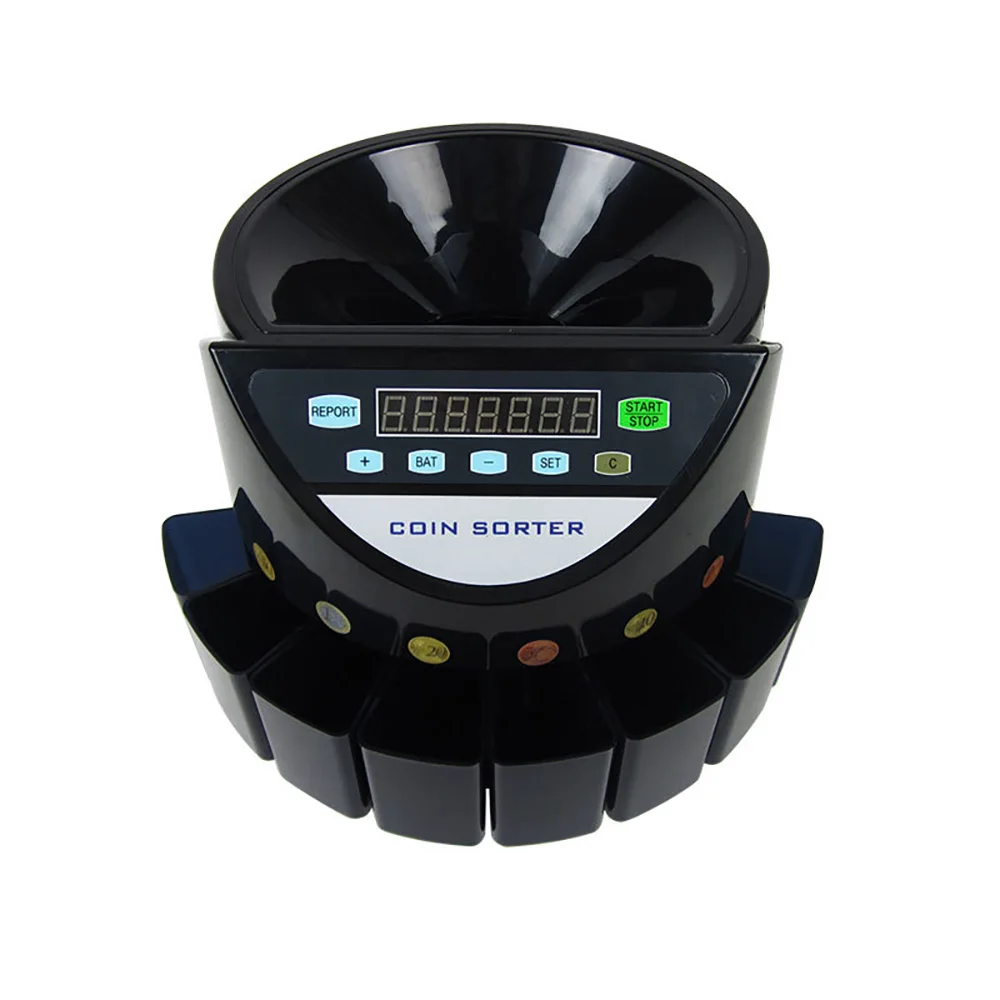 Professional Coins/Min Euro Coin Sorter Electric Automatic Machine LED Display Precision Currency Bank Commercail Brand