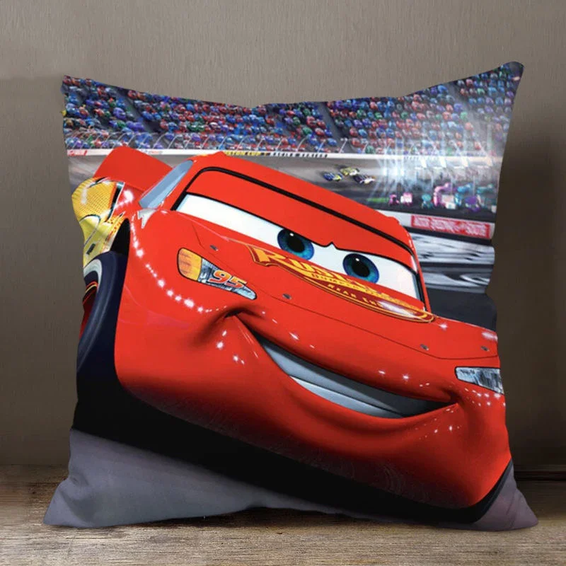 Disney Cartoon Pillowcase Cushion Cover Car Lightning McQueen Throw Pillow Case For Sofa Car Christmas Gift 40x40cm