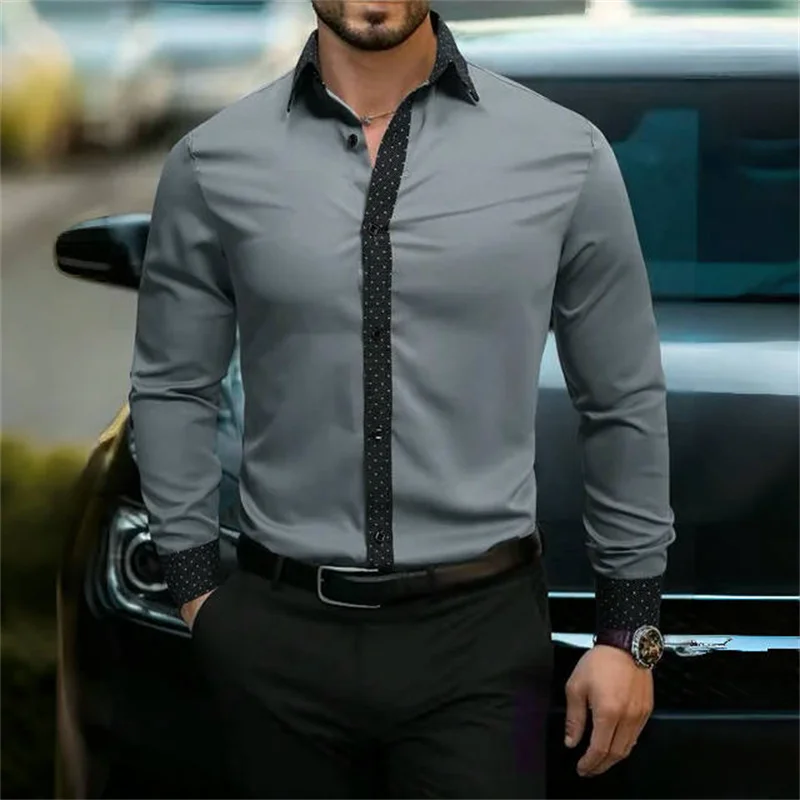 

Six colors men's shirts buckle shirt 3D print business office clothing Daily shopping fashion leisure oversized size XS-6XL