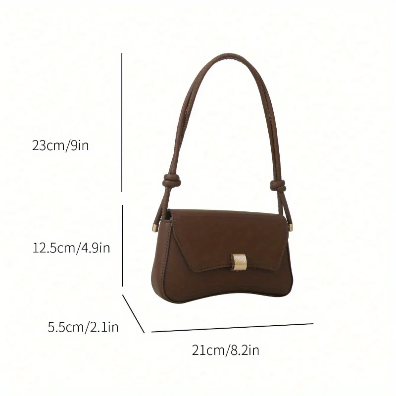 Damen Retro PU-Handtasche - Leichtes Flip-Top-Design, Geeignet für Büro, Campus, Reisen und Pendeln - Erhältlich in Braun, Weiß und Anderen Farben - PU-Material Handtasche für Geschäfts- und Outdoor-Aktivitäten – Detail 4