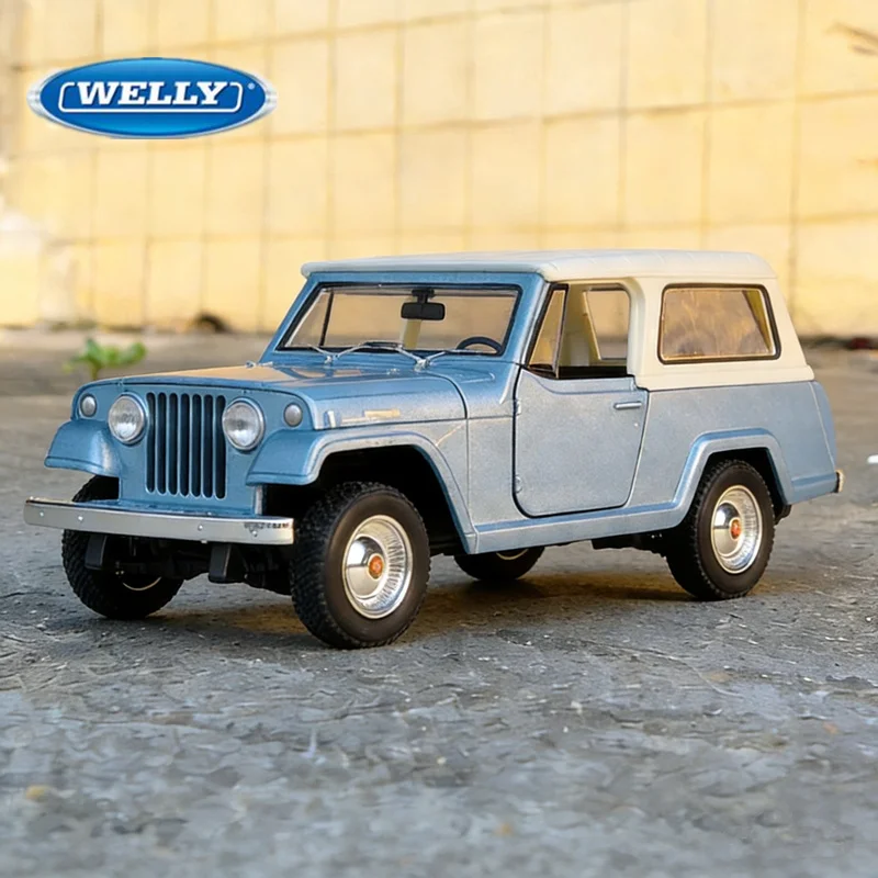 

WELLY 1:24 1967 Jeep Jeepster Commando Alloy Station Wagon Car Model Diecast Metal Travel Off-road Vehicles Car Model Kids Gifts