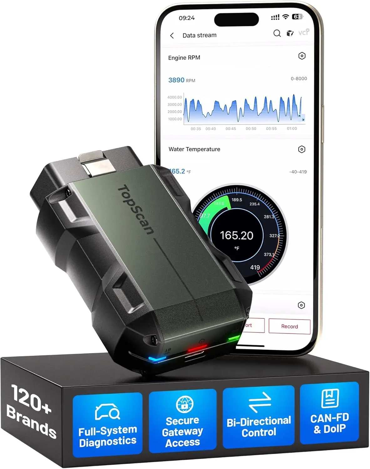 TOPDON Topscan Master OBD2 Scanner Bluetooth, 2026 Kabelloses Bidirektionales Scan-Tool, Allsystem-Diagnosegerät für iOS & Android