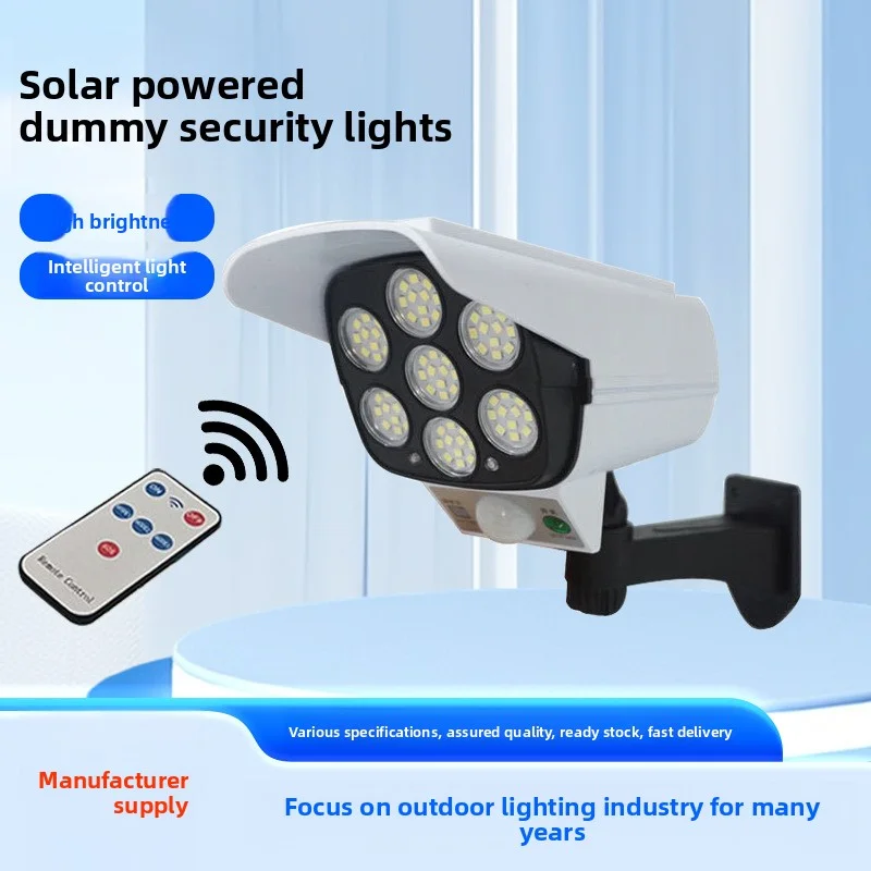 مراقبة محاكاة الطاقة الشمسية ضوء حديقة ضوء التحكم عن بعد كاميرا مراقبة كاذبة الجدار مصباح الإضاءة في الخارج #1