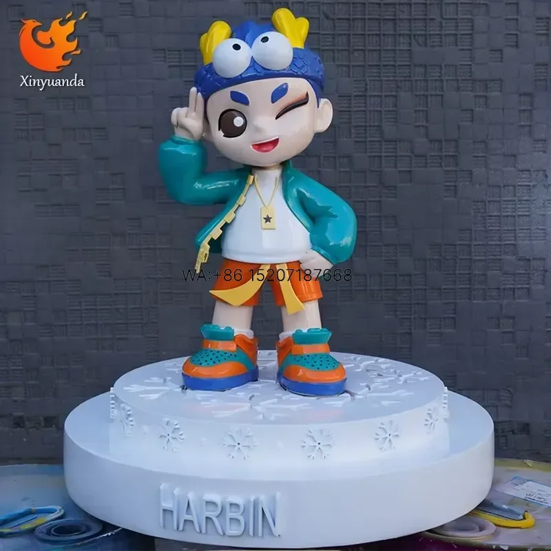 Wmwmnu for Harbin Theme Cartoon Character Fiberglass Sculpture Customized Color Professional Design City Tourism Check-in
