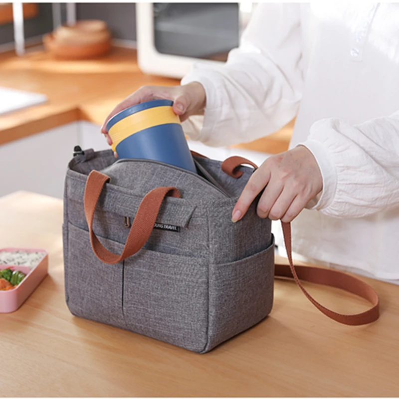 Verdickte Oxford Stoff Thermal Lunch Bag Eis beutel isolierte Picknick taschen für Mädchen Umhängetasche zur Arbeit Reisen im Freien 2023