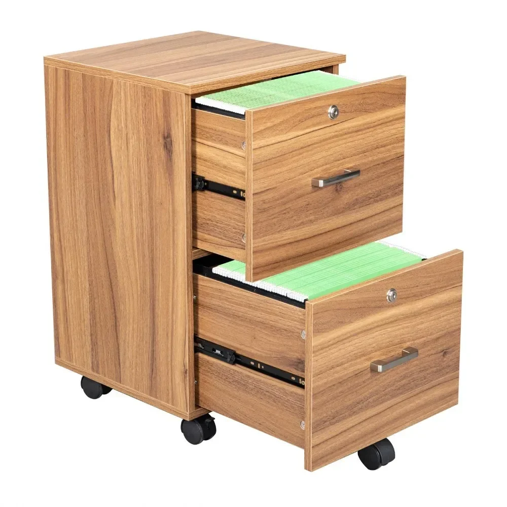 Armadietto con rotelle a 2 cassetti con serratura sotto l'archivio da scrivania per l'home office