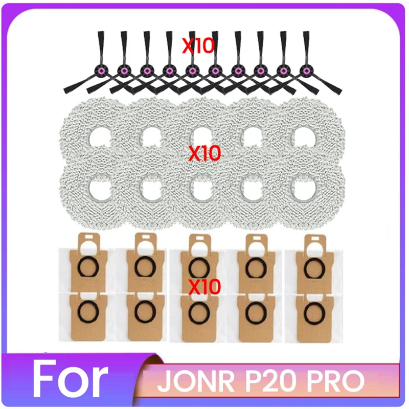 SANQ 30 قطعة استبدال أجزاء قابل للغسل الجانب فرشاة ممسحة القماش كيس لجميع الغبار ل JONR P20 برو جهاز آلي لتنظيف الأتربة الملحقات