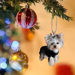 keychain yorkie Acrylic Cute Yorkshire Dog Puppy Key Chains Doggy Pets Keychain Car Backpack Gifts Accessories For Wome