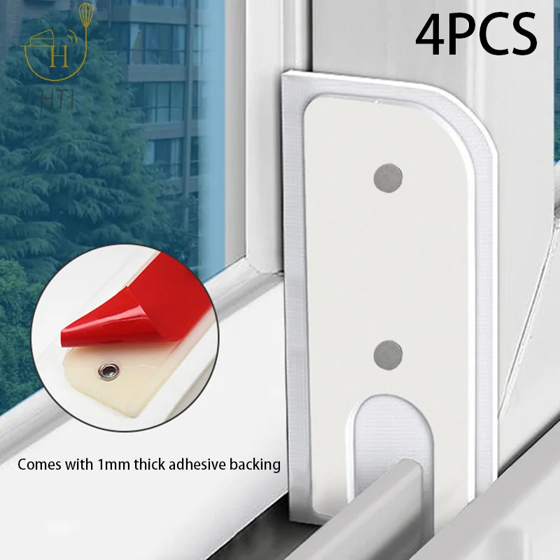 4Pcs/set Plastic Steel Aluminum Alloy Windproof Block Sliding Door Window Sealing Block Soundproof Push-pull Window Accessories