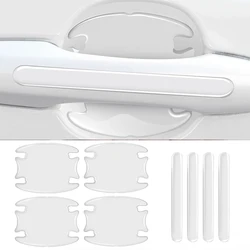 8Pcs Car Door Handle Anti-Scratch Invisible Protective Stickers Transparent Anti-Collision Strips For Universal Cars Accessories