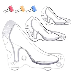 3D Lady High Heeled Shoes Polycarbonate Chocolate Mold Without Magnet Baking Chocolate Candy  Mould Cake Decorating Pastry Tools