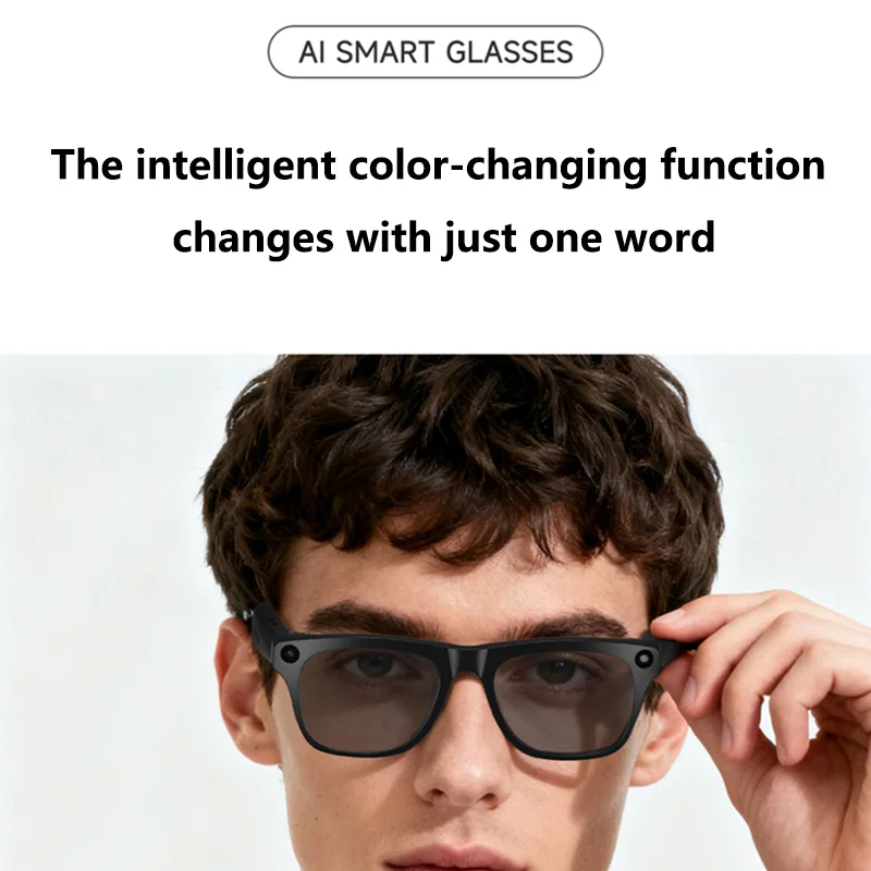 8K HD Electrochromic AI Smart Glasses Translate Chat GPT 800W Camera Bluetooth Call Voice Assistant Control Smart Glasses 2026