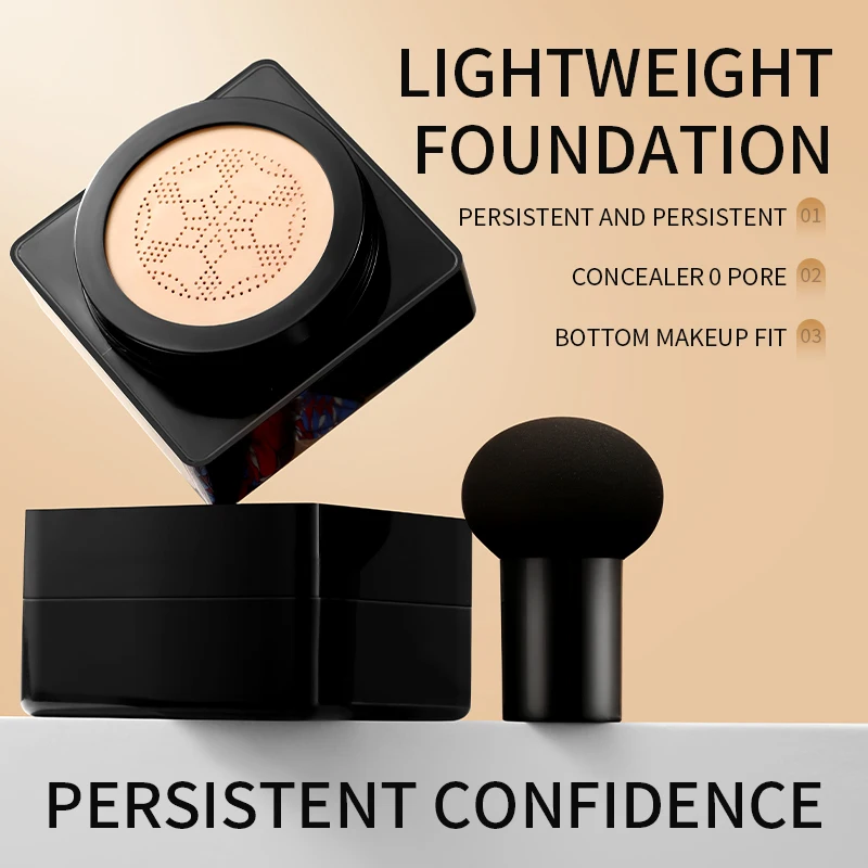 Mushroom Head Air Cushion CC Cream Flawless, Lightweight, Full Coverage, Durable Concealer, Foundation Make-up, Natural Nude Mak