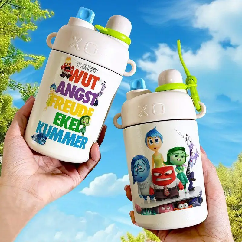 

Anime Inside Out Thermos Cup Straw Cartoon Cute Students Rope Double Drinking Cup Large Capacity 316 Stainless Steel Water Cups