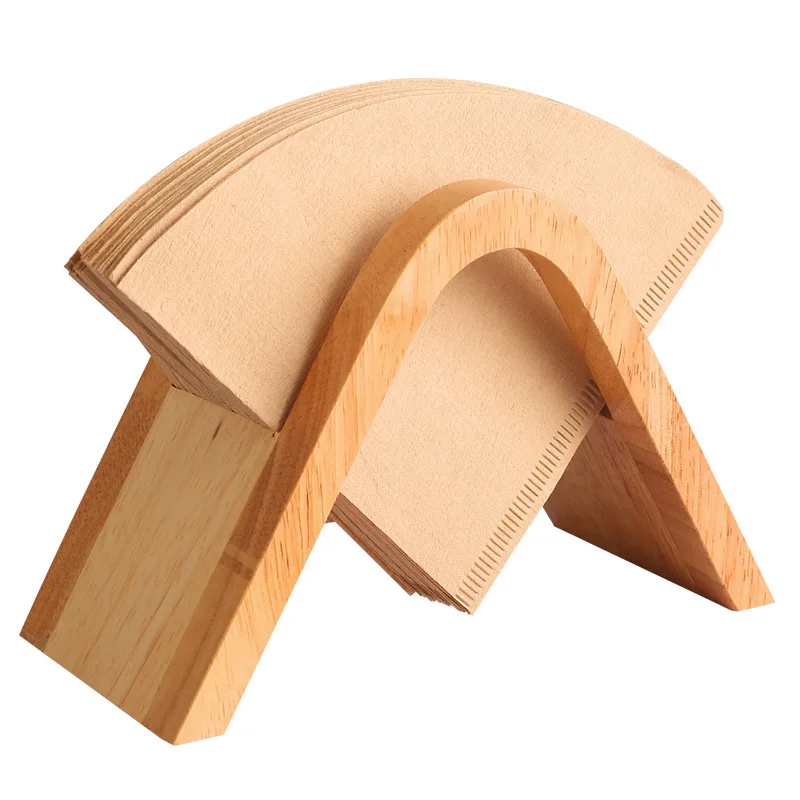 Hand brewed coffee solid wood filter paper holder Arched wood bracket Solid wood filter paper base V60 filter paper storage