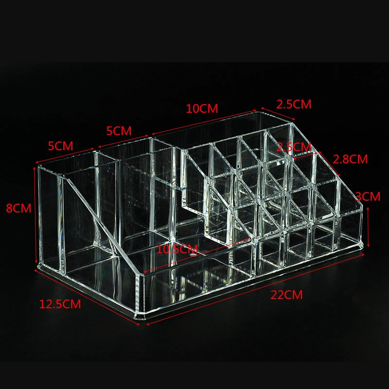 Clear Plastic Organizer, 24 / 16-Compartments, Desktop Repair Tools Storage Holder Screwdriver Holder Makeup Brush Organizer