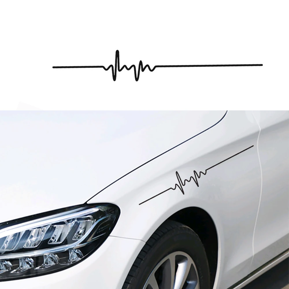 

25*4.5cm1 Piece ECG Strip Car Stickers Vinyl Water Proof Decals Cool Laser Reflective Auto Sticker Decor Accessories