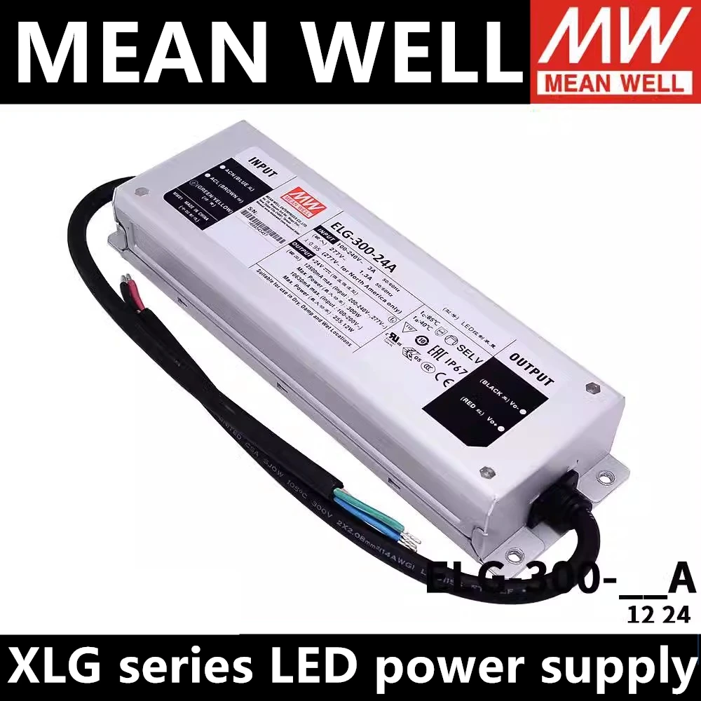 mean well waterproof movimentacao atual constante iluminacao ajustavel atual fonte de alimentacao led mw elg30024a elg 30012a 12a 24a 01