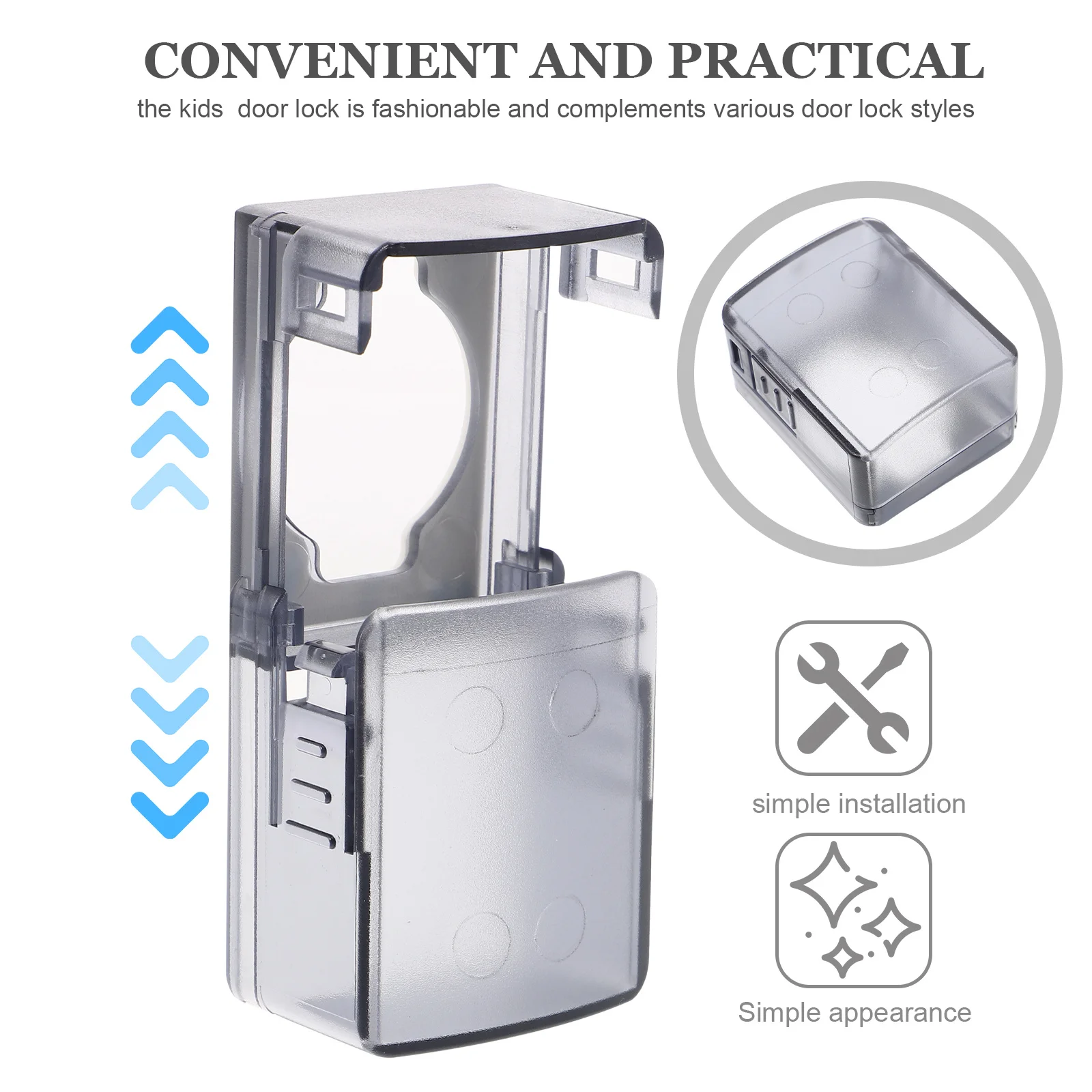 قفل أمان لباب الأطفال، لمسة نهائية غير لامعة مقاومة للأطفال، تمنع القفل العرضي، حماية أمنية متعددة الوظائف، مستلزمات سلامة الطفل #3