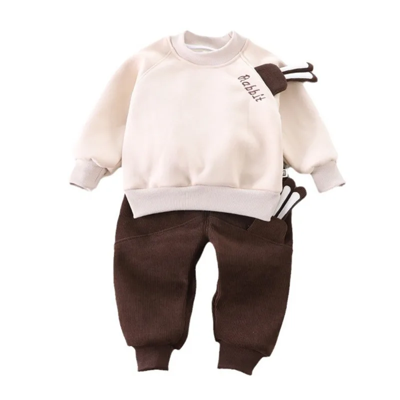 

New Winter Baby Clothes Suit Children Boys Girls Thicken T-Shirt Pants 2Pcs/Sets Kids Outfits Toddler Costume Infant Tracksuits